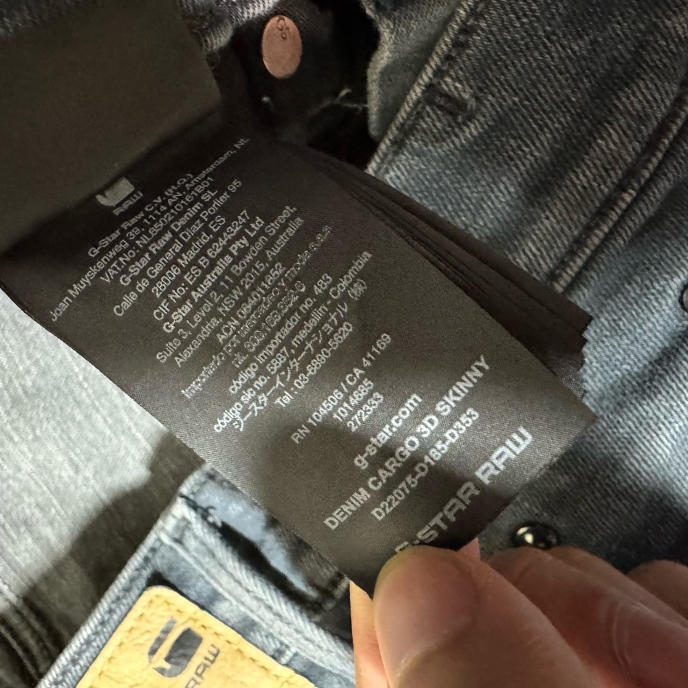 G-Star Raw 3D Skinny Denim Cargo Pants Faded Gray Multi-Pockets - Picture 7 of 10